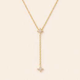 Collier Étoile Polaire, argent 925 plaqué or 18 carats