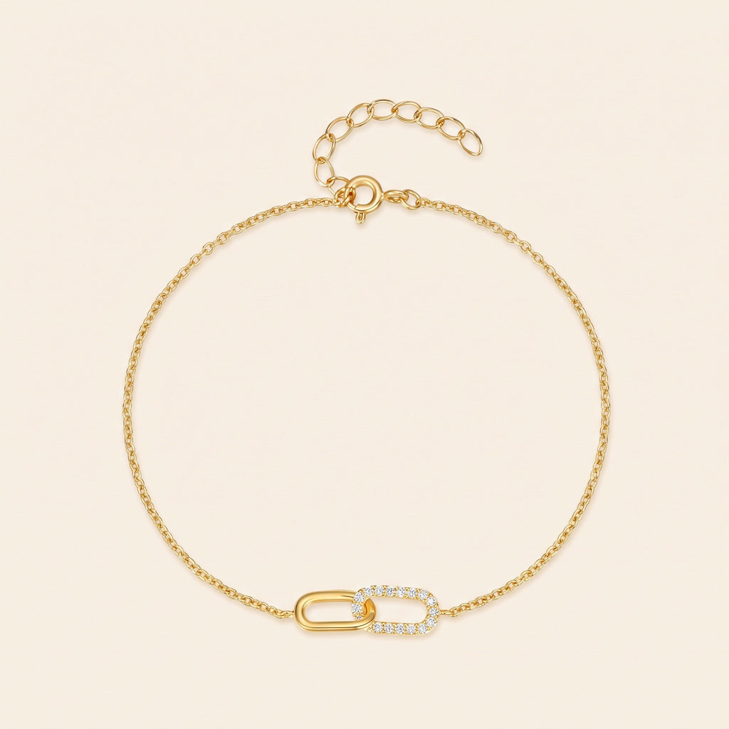 Bracelet Maillons, argent 925 plaqué or 18 carats
