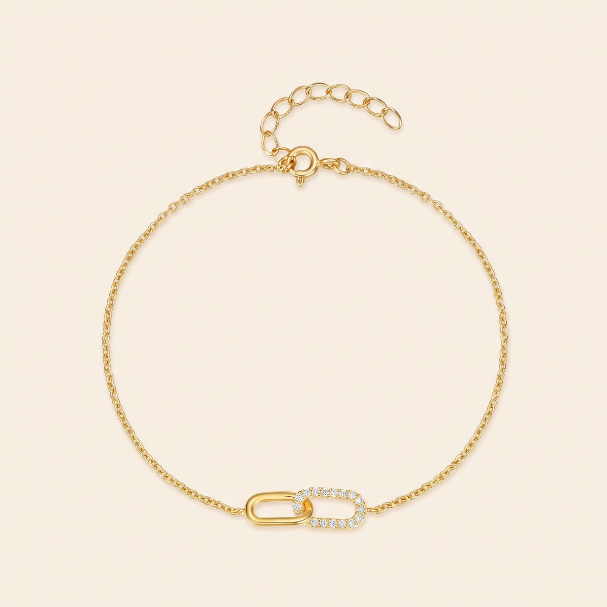 Bracelet Maillons, argent 925 plaqué or 18 carats