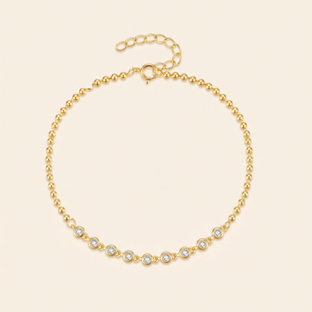 Bracelet Perles d'Or, argent 925 plaqué or 18 carats