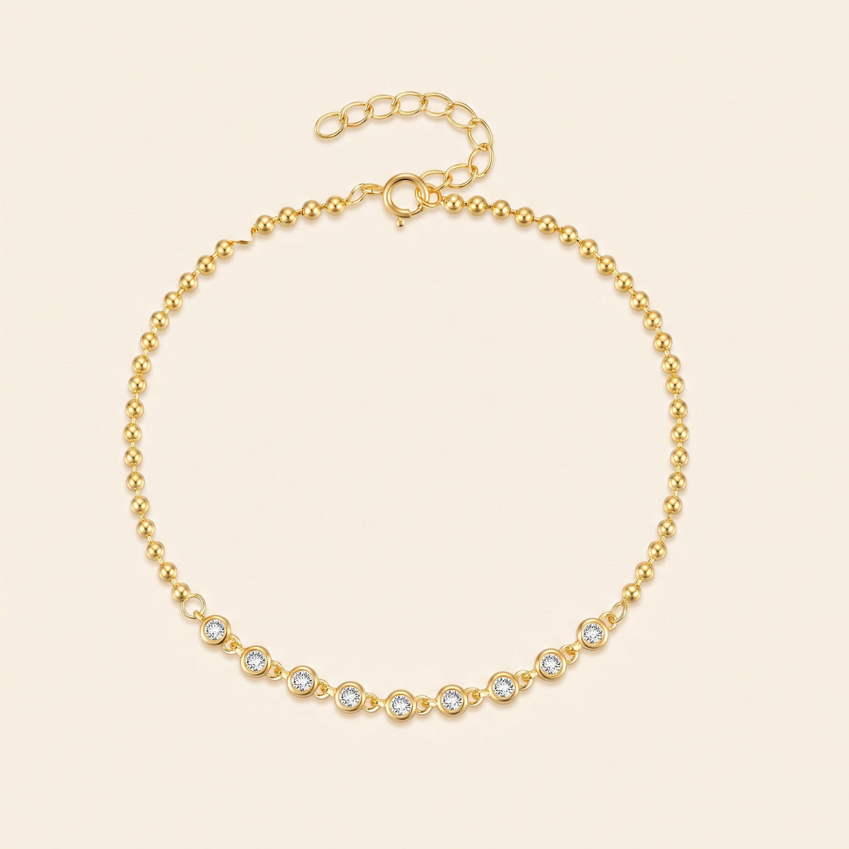Bracelet Perles d'Or, argent 925 plaqué or 18 carats