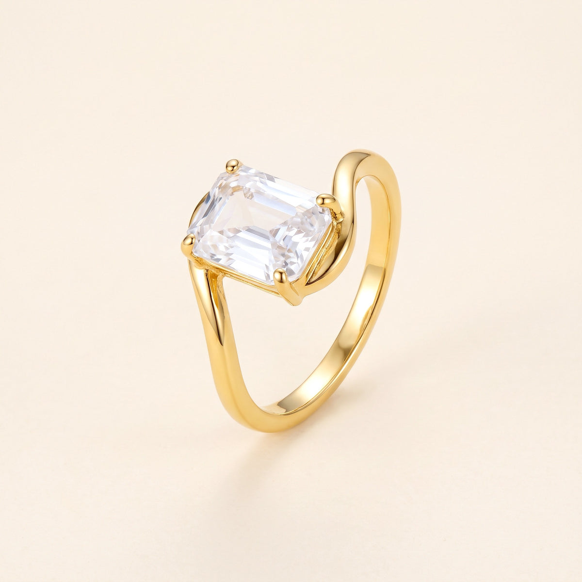 Bague Prisme, argent 925 plaqué or 18 carats