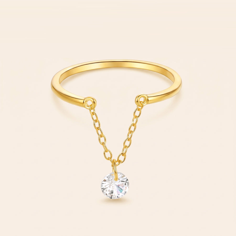 Bague Chaîne Solitaire